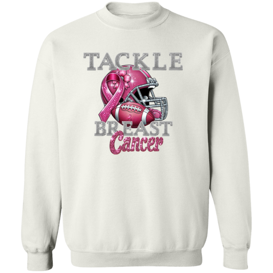 Tackle Breast Cancer Crewneck Pullover Sweatshirt