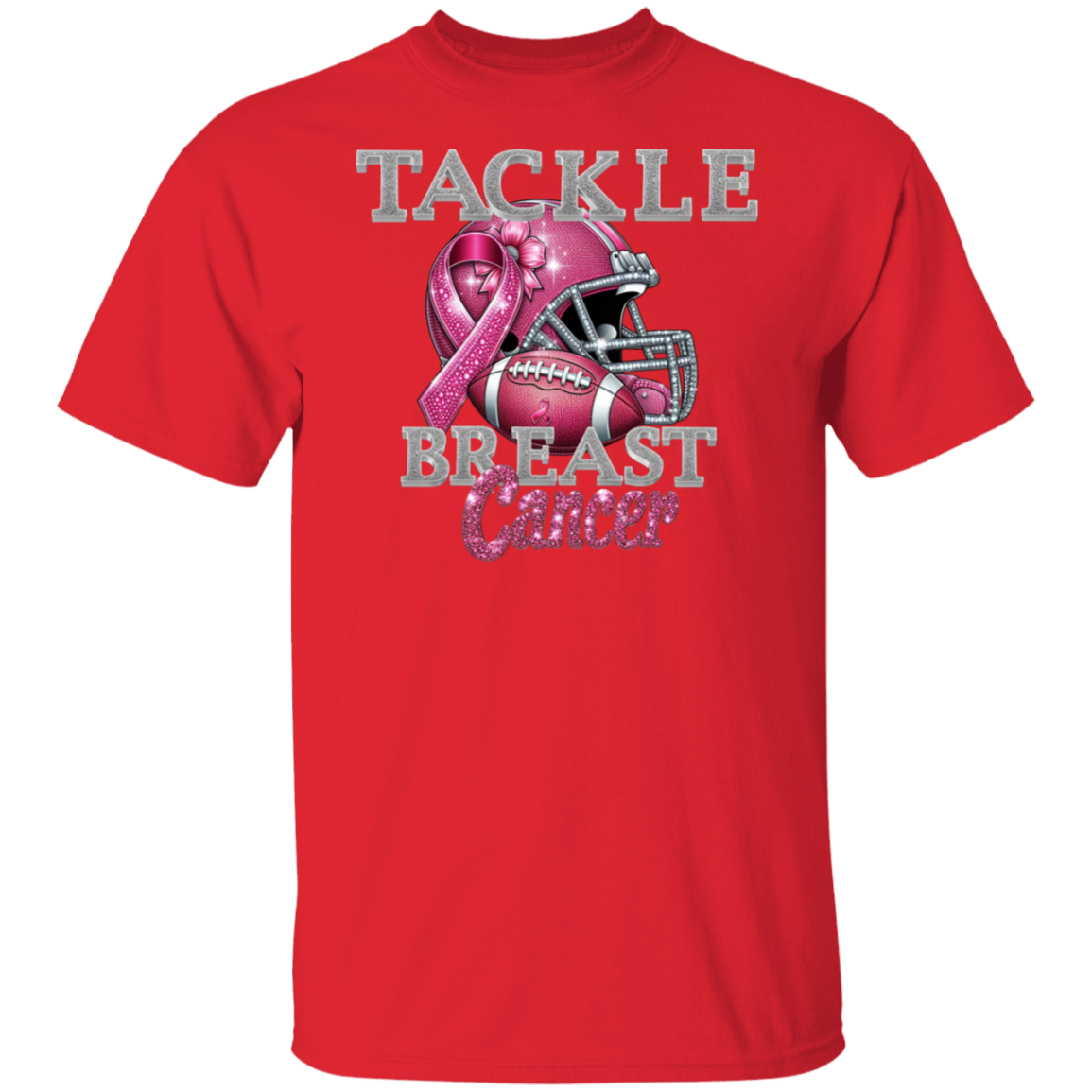 Tackle Breast Cancer Helmet T-Shirt